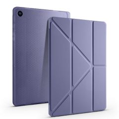 Galaxy Tab A9 8.7'' uyumlu Kılıf Kalem Bölmeli Standlı Uyku Modlu Kapaklı Tablet Kılıfı Levander Gray