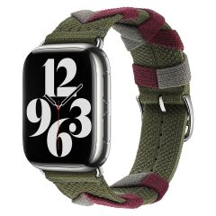 Apple Watch 10 46 mm Uyumlu Kumaş Örgü Kordon Hermes Bridon Üç Boyutlu Tasarım Kayış