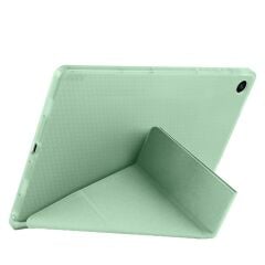 Galaxy Tab A9 8.7'' uyumlu Kılıf Kalem Bölmeli Standlı Uyku Modlu Kapaklı Tablet Kılıfı Açık Yeşil