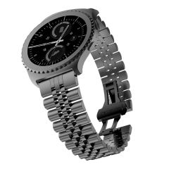 Samsung Galaxy Watch 3 45 mm Uyumlu Metal Kordon Rolex Style Jubilee Hafif Metal Kayış Siyah