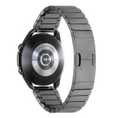 Huawei Watch GT 3 46 mm Uyumlu Metal Kordon Baklalı Model Paslanmaz Çelik Kayış Kelebek Toka Titanyum Gri