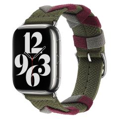 Apple Watch 10 42 mm Uyumlu Kumaş Örgü Kordon Hermes Bridon Üç Boyutlu Tasarım Kayış