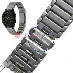 Huawei Watch GT 3 Pro 46 mm Uyumlu Metal Kordon Baklalı Model Paslanmaz Çelik Kayış Kelebek Toka Siyah