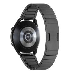Huawei Watch GT 3 Pro 46 mm Uyumlu Metal Kordon Baklalı Model Paslanmaz Çelik Kayış Kelebek Toka Siyah