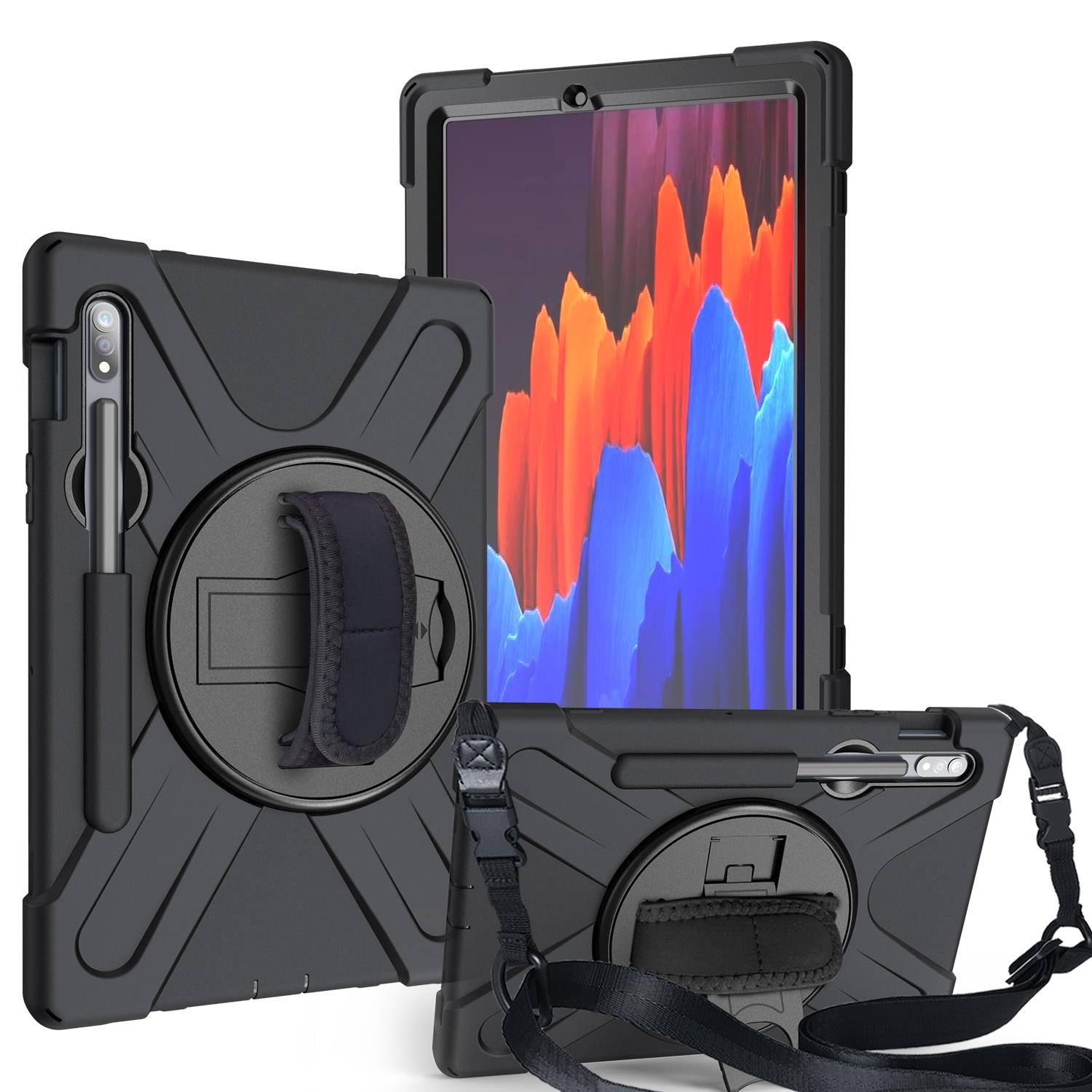 Samsung Galaxy Tab S8+ Plus 12.4'' uyumlu Kılıf Defender Tam Koruma Standlı Zırh Tank Kapak