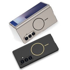 Galaxy Z Fold 7 uyumlu Kılıf Kamera Korumalı Premium MagSafe Kapak Mat Tasarım İnce Yapılı Titanyum
