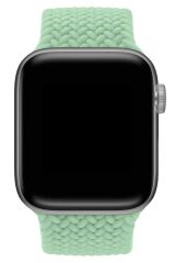 Apple Watch 42 / 44 mm uyumlu Örgü Solo Loop Kordon Large (16 cm) Kayış  - Series SE/6/5/4/3/2/1 Su Yeşili