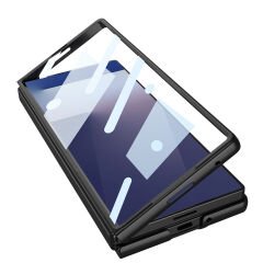 Galaxy Z Fold 7 uyumlu Kılıf Cam Ekran Koruyuculu Standlı Premium Kapak Mat Tasarım