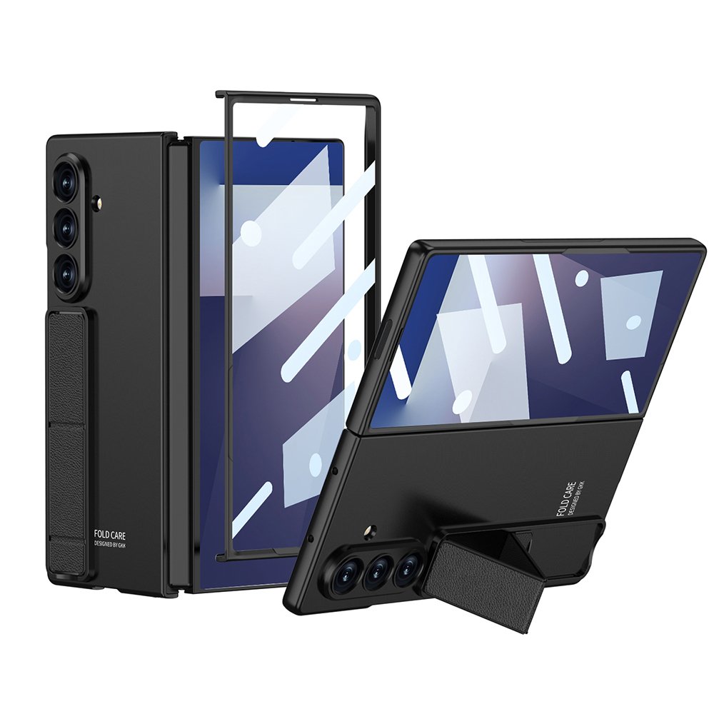 Galaxy Z Fold 7 uyumlu Kılıf Cam Ekran Koruyuculu Standlı Premium Kapak Mat Tasarım