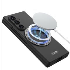 Galaxy Z Fold 7 uyumlu MagSafe Kılıf Standlı Kamera Korumalı Premium Kapak Mat Tasarım Siyah