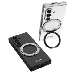Galaxy Z Fold 7 uyumlu MagSafe Kılıf Standlı Kamera Korumalı Premium Kapak Mat Tasarım Siyah
