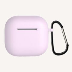 Airpods 4. Nesil Uyumlu Kılıf Silikon Kulaklık Kılıfı Soft Tasarım Yumuşak Dokulu Kapak Lila