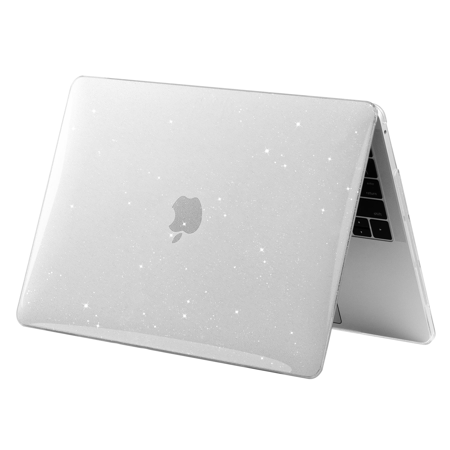 MacBook Air 13 M1 2021 Kılıf Koruyucu Kapak 13.3'' A2337 Uyumlu Parıltılı Tasarım Hava Kanallı Şeffaf