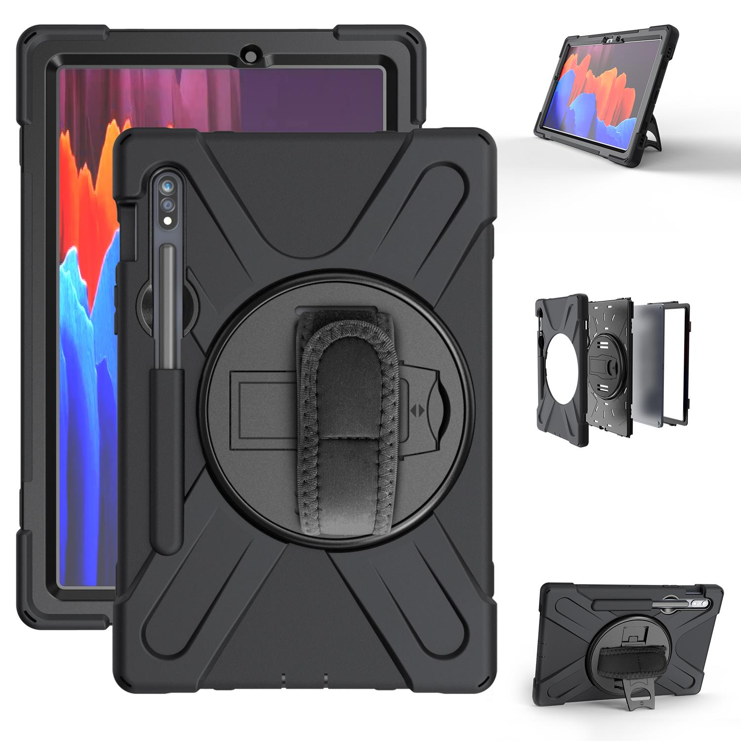 Samsung Galaxy Tab S8 11'' uyumlu Kılıf Defender Tam Koruma Standlı Zırh Tank Kapak