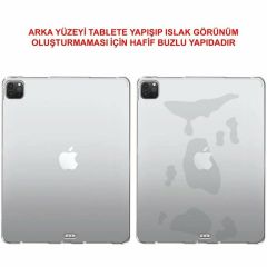 Apple iPad Pro 12.9 2021 5. Nesil Kılıf Silikon Tablet Kılıfı Esnek TPU Kapak Şeffaf