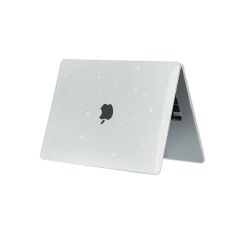 MacBook Air 15 M2 2023 A2941 15.3'' uyumlu Kılıf Simli Parlak Koruyucu Kapak Yaldızlı Hava Kanallı