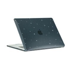 MacBook Air 15 M2 2023 A2941 15.3'' uyumlu Kılıf Simli Parlak Koruyucu Kapak Yaldızlı Hava Kanallı
