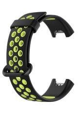 Redmi Watch 2 Lite Delikli Silikon Kordon Tam Uyumlu Pim Tasarımı Renkli Spor Kayış Siyah - Sarı