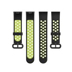 Redmi Watch 2 Lite Delikli Silikon Kordon Tam Uyumlu Pim Tasarımı Renkli Spor Kayış Siyah - Sarı