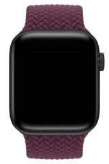 Apple Watch 7 - 45 mm uyumlu Örgü Solo Loop Kordon Medium (14,7 cm) Kayış Mor