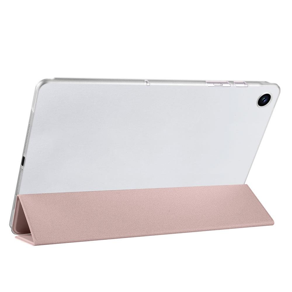 Galaxy Tab A9 8.7'' uyumlu Kapaklı Kılıf Standlı Flip Smart Akıllı Kapak Uyku Modlu Tablet Kılıfı Rose Gold