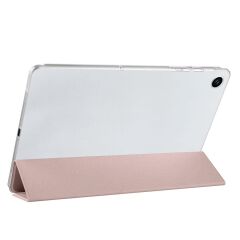 Galaxy Tab A9 8.7'' uyumlu Kapaklı Kılıf Standlı Flip Smart Akıllı Kapak Uyku Modlu Tablet Kılıfı Rose Gold