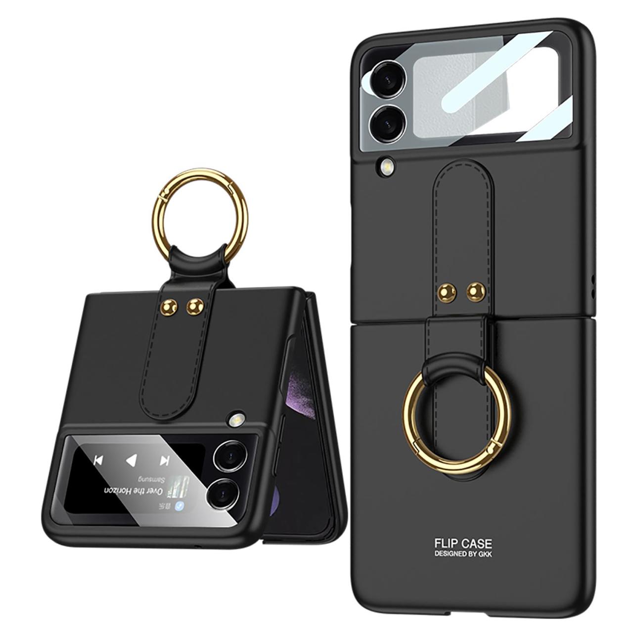 Samsung Galaxy Z Flip 3 Yüzüklü Kılıf Premium Kapak Ultra İnce Mat Tasarım Tam Uyumlu