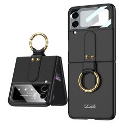 Samsung Galaxy Z Flip 3 Yüzüklü Kılıf Premium Kapak Ultra İnce Mat Tasarım Tam Uyumlu