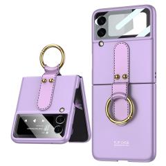 Samsung Galaxy Z Flip 3 Yüzüklü Kılıf Premium Kapak Ultra İnce Mat Tasarım Tam Uyumlu