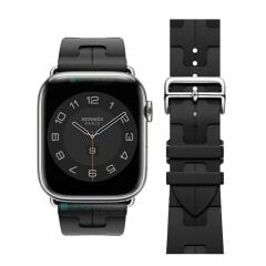 Apple Watch 10 42 mm Uyumlu Spor Silikon Kordon Hermes Kilim Motifli Kayış Katlanabilir Toka