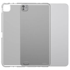 iPad Pro 11 M4 2024 Uyumlu Şeffaf Silikon Kılıf Esnek TPU Kapak Arkası Buzlu Tablet Kılıfı