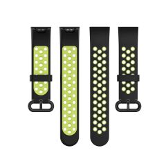 Redmi Watch 2 Lite Delikli Silikon Kordon Tam Uyumlu Pim Tasarımı Renkli Spor Kayış Siyah - Sarı