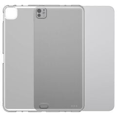 iPad Pro 13 M4 2024 Uyumlu Şeffaf Silikon Kılıf Esnek TPU Kapak Arkası Buzlu Tablet Kılıfı