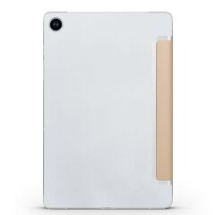 Galaxy Tab A9 Plus 11'' uyumlu Kapaklı Kılıf Standlı Flip Smart Akıllı Kapak Uyku Modlu Tablet Kılıfı Gold