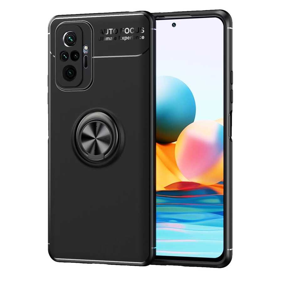 Xiaomi Redmi Note 10 Pro Kılıf Zore Ravel Silikon Kapak Siyah