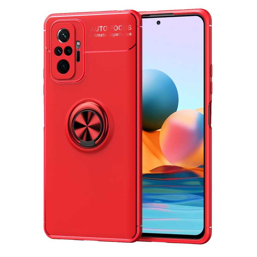 Xiaomi Redmi Note 10 Pro Kılıf Zore Ravel Silikon Kapak Kırmızı