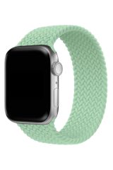 Apple Watch 42 / 44 mm uyumlu Örgü Solo Loop Kordon Medium (14,7 cm) Kayış  - Series SE/6/5/4/3/2/1 Su Yeşili